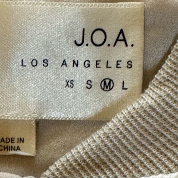 J.O.A. satin looking taupe champagne long lightweight zippered jacket sz M
 b14 - Picture 3 of 8